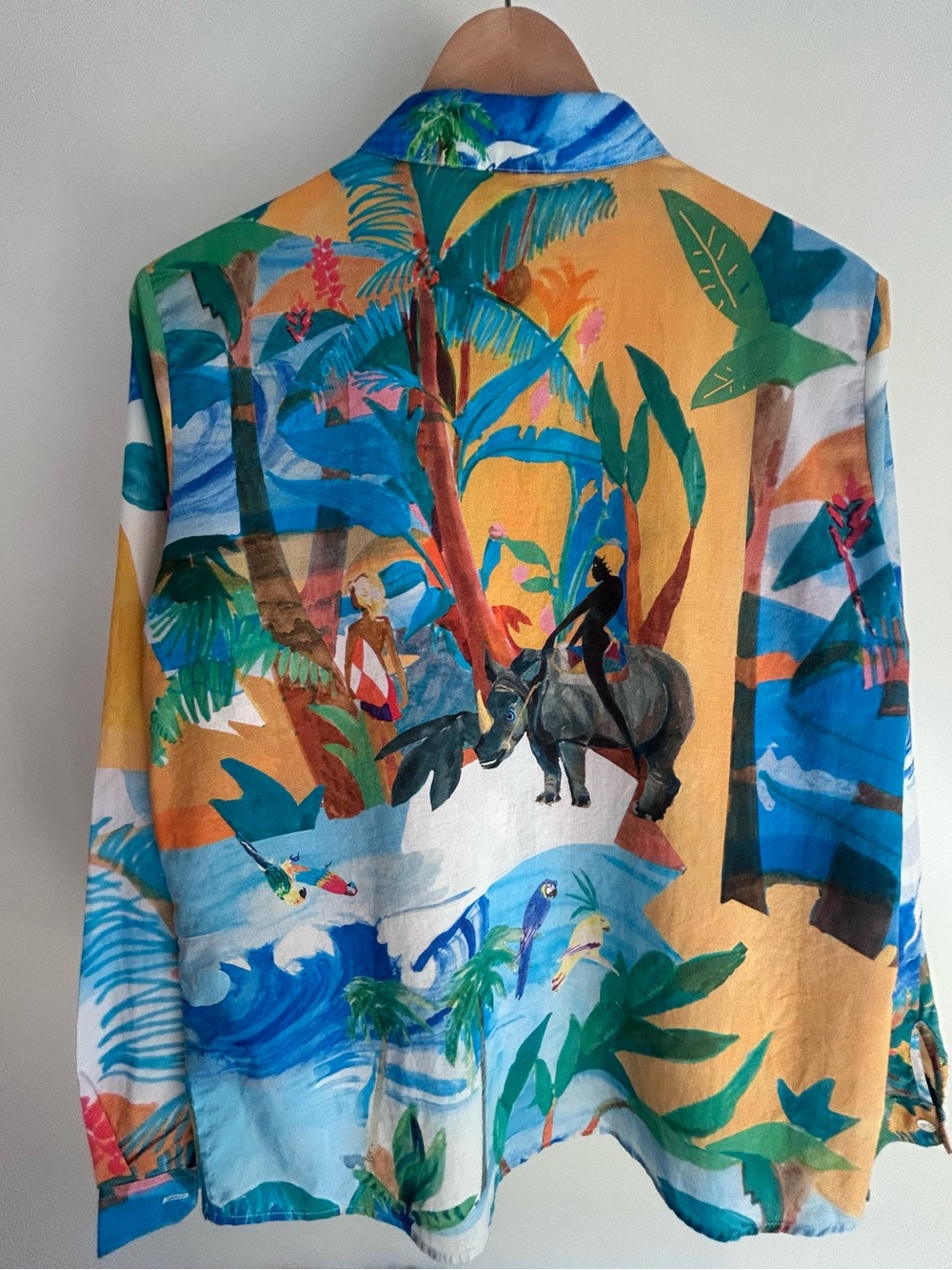Rare NWOT 🇫🇷 Sézane x G. Kero Tropical Jungle Print Button-Up Shirt